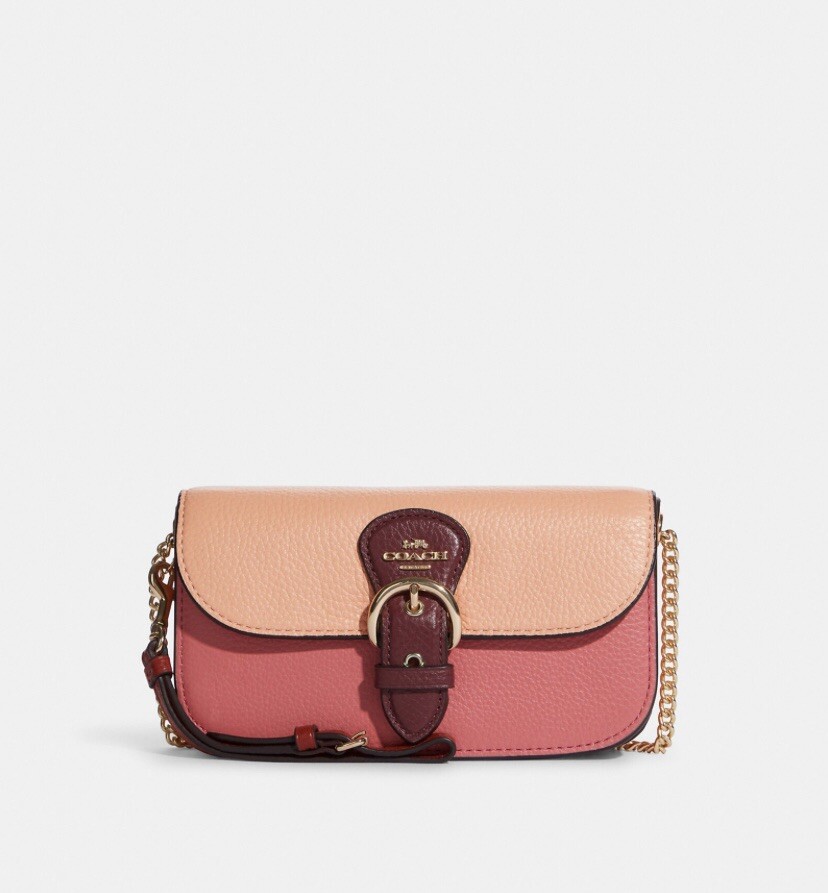NWT Coach Kleo Crossbody In Colorblock MSRP $298, Gold/Faded Blush Multi