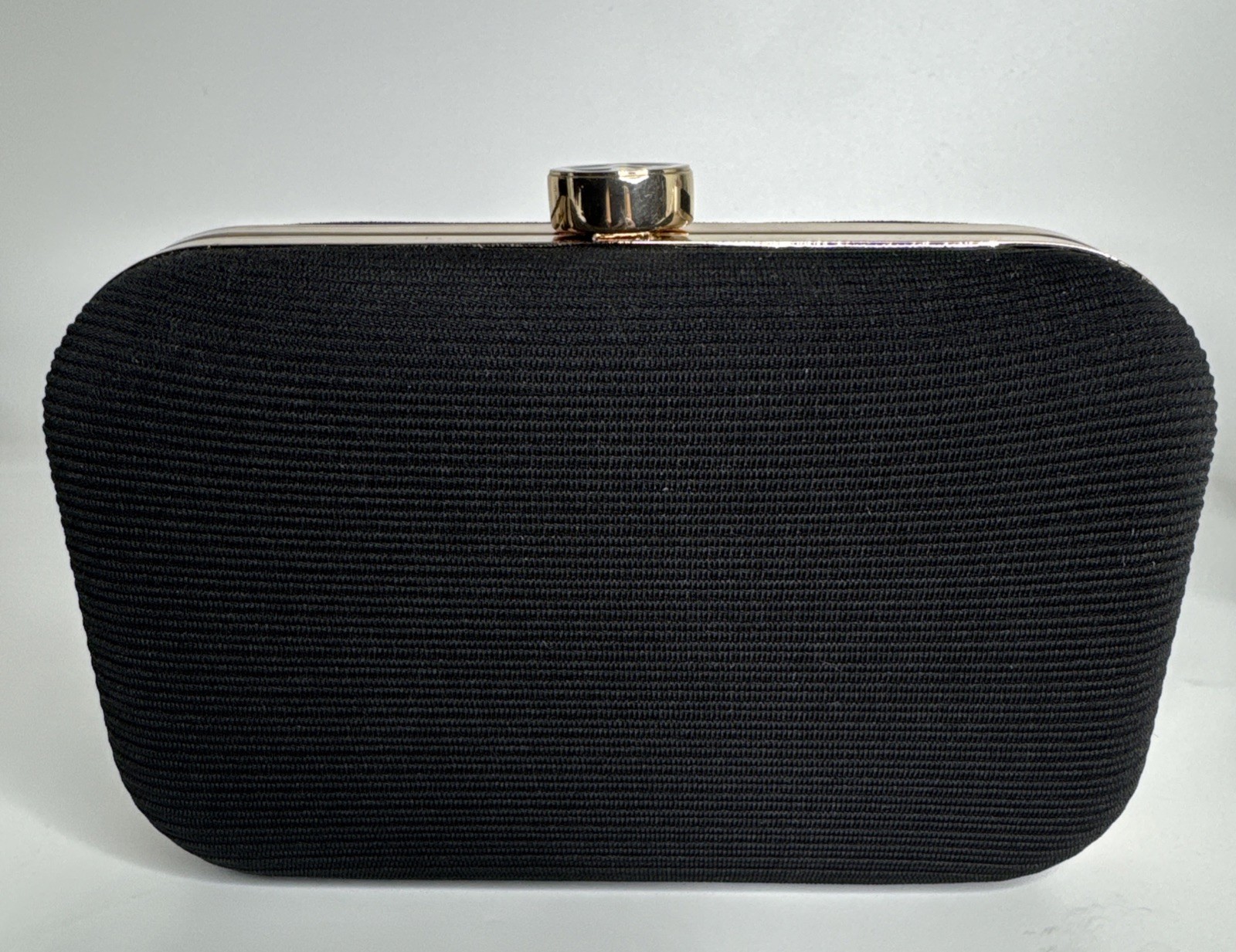 GIORGIO ARMANI Beauty Luxury Evening Clutch Mini Purse Black & Gold Hard Case