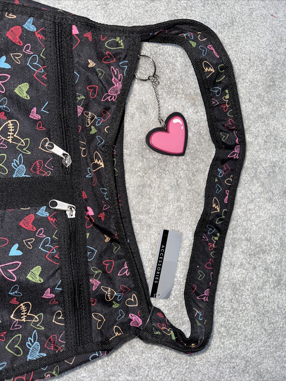 Black Heart Pattern Pocketbook New With Tags