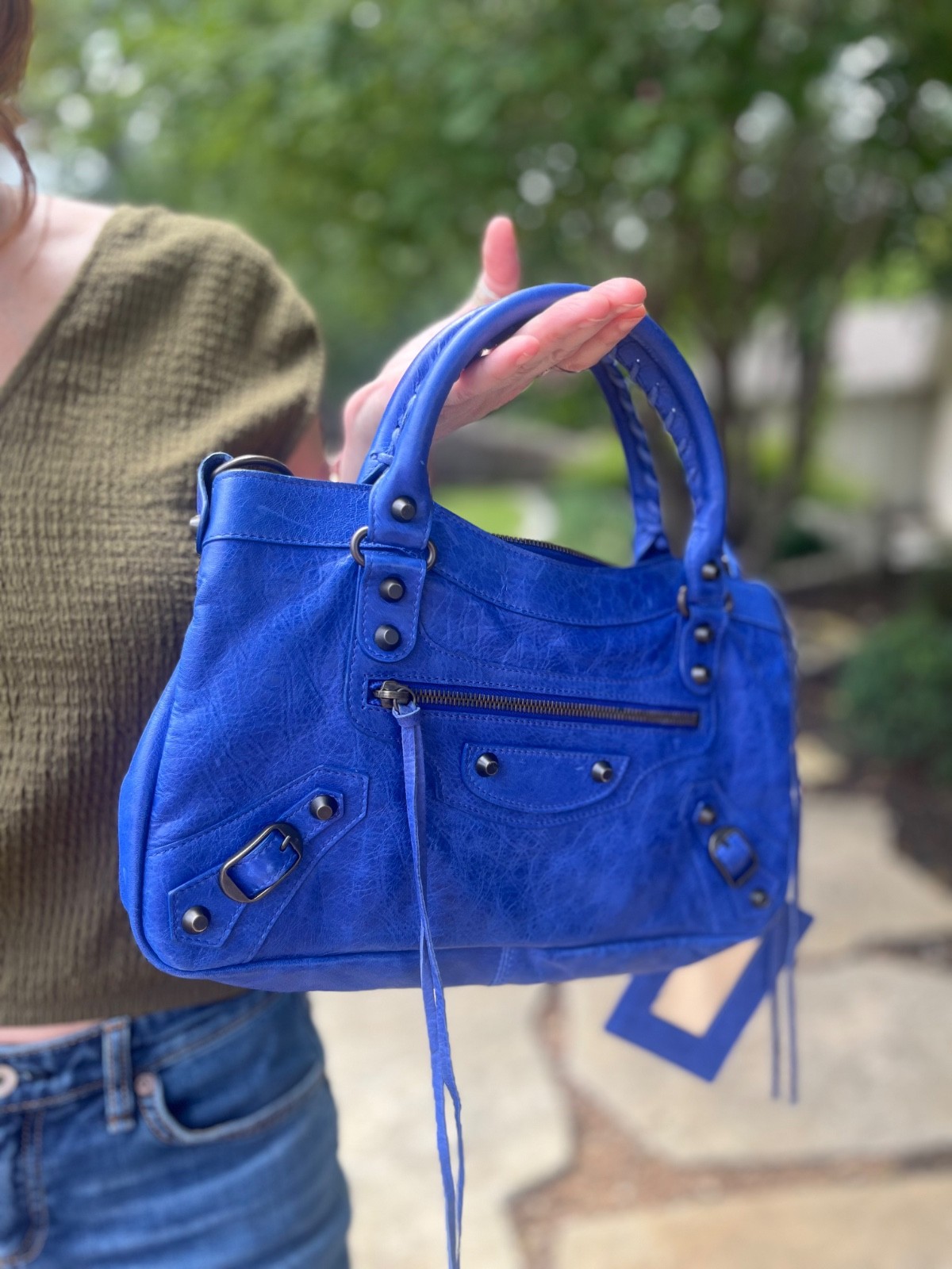 Balenciaga Classic First Bag Outremer Blue Agneau Leather Complete Set 103208
