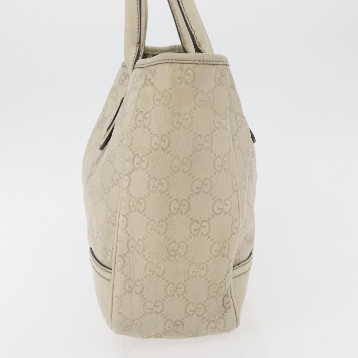 GUCCI GG Canvas Guccissima Princess Bag Leather Ivory Gold 163805 Auth 176193