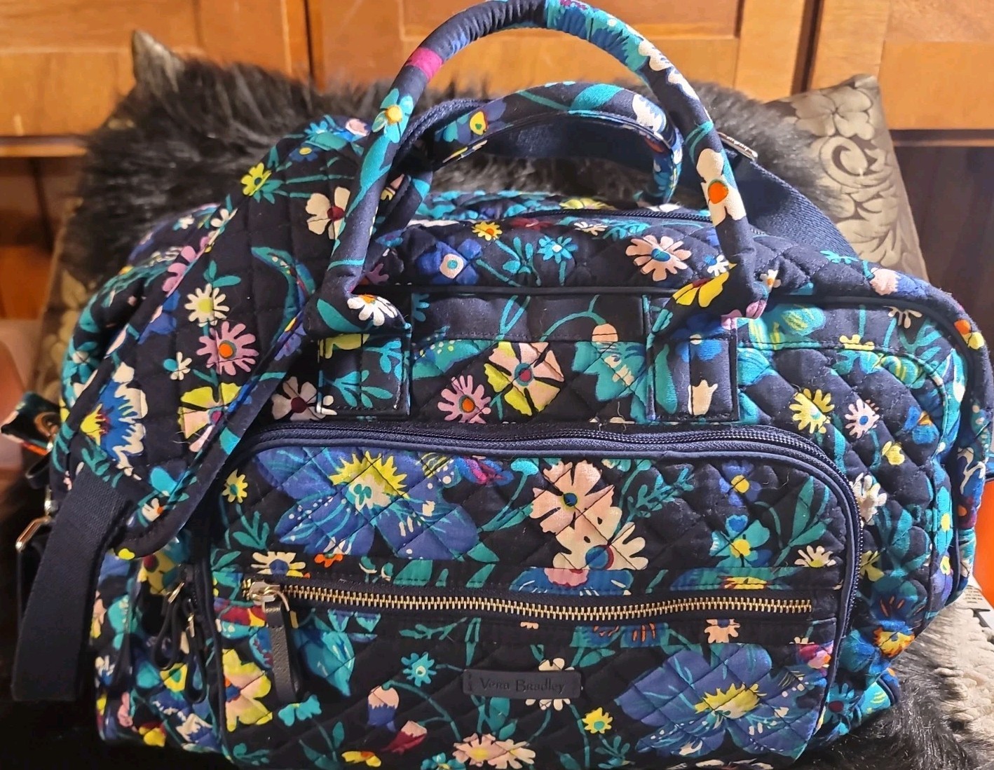Vera Bradley Iconic Compact Weekender Travel Bag/Moonlight Garden Floral