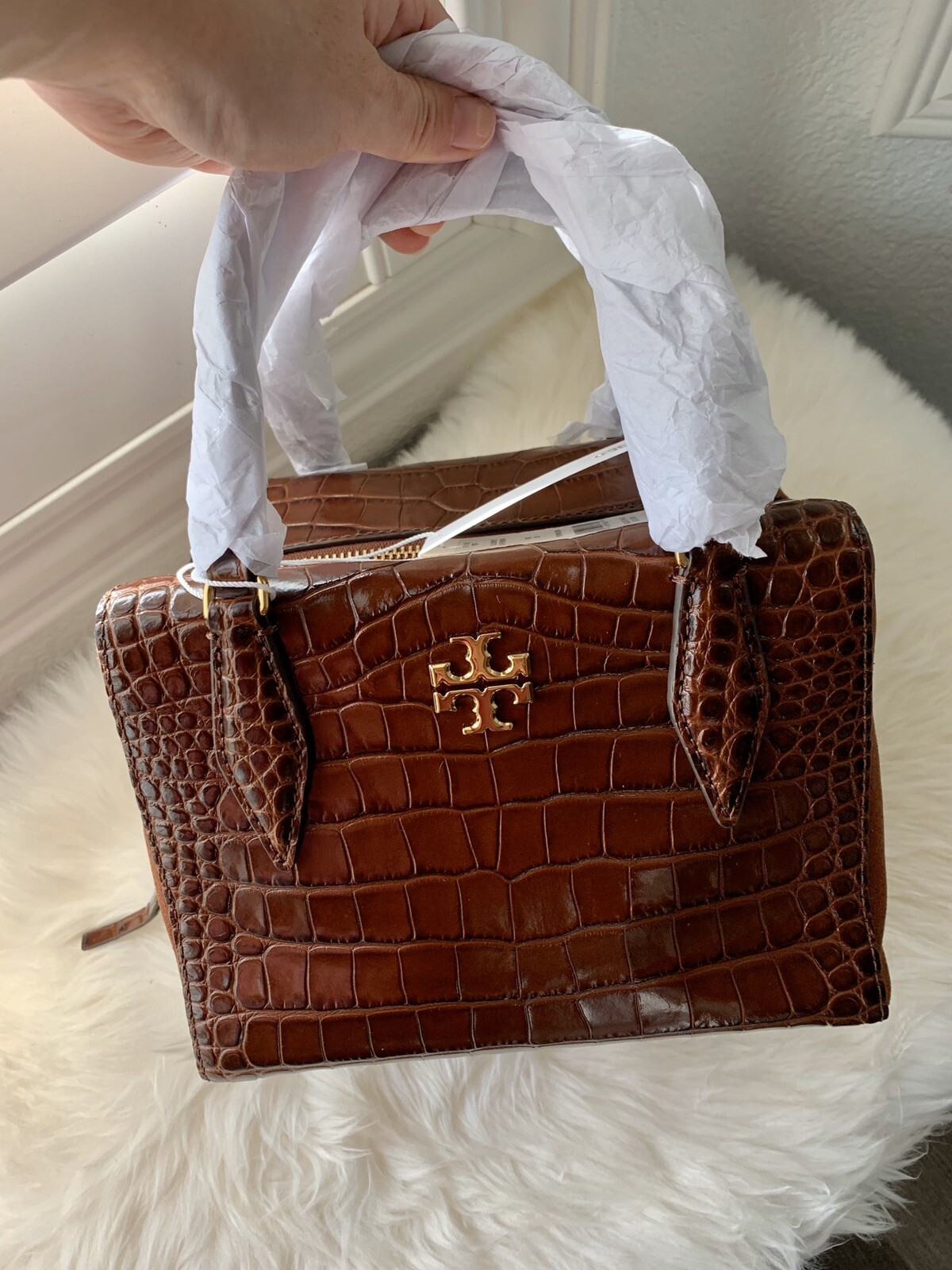 NWT AUTH Tory Burch Kira Embossed Crossbody Shoulder Satchel !Sold Out! $528
