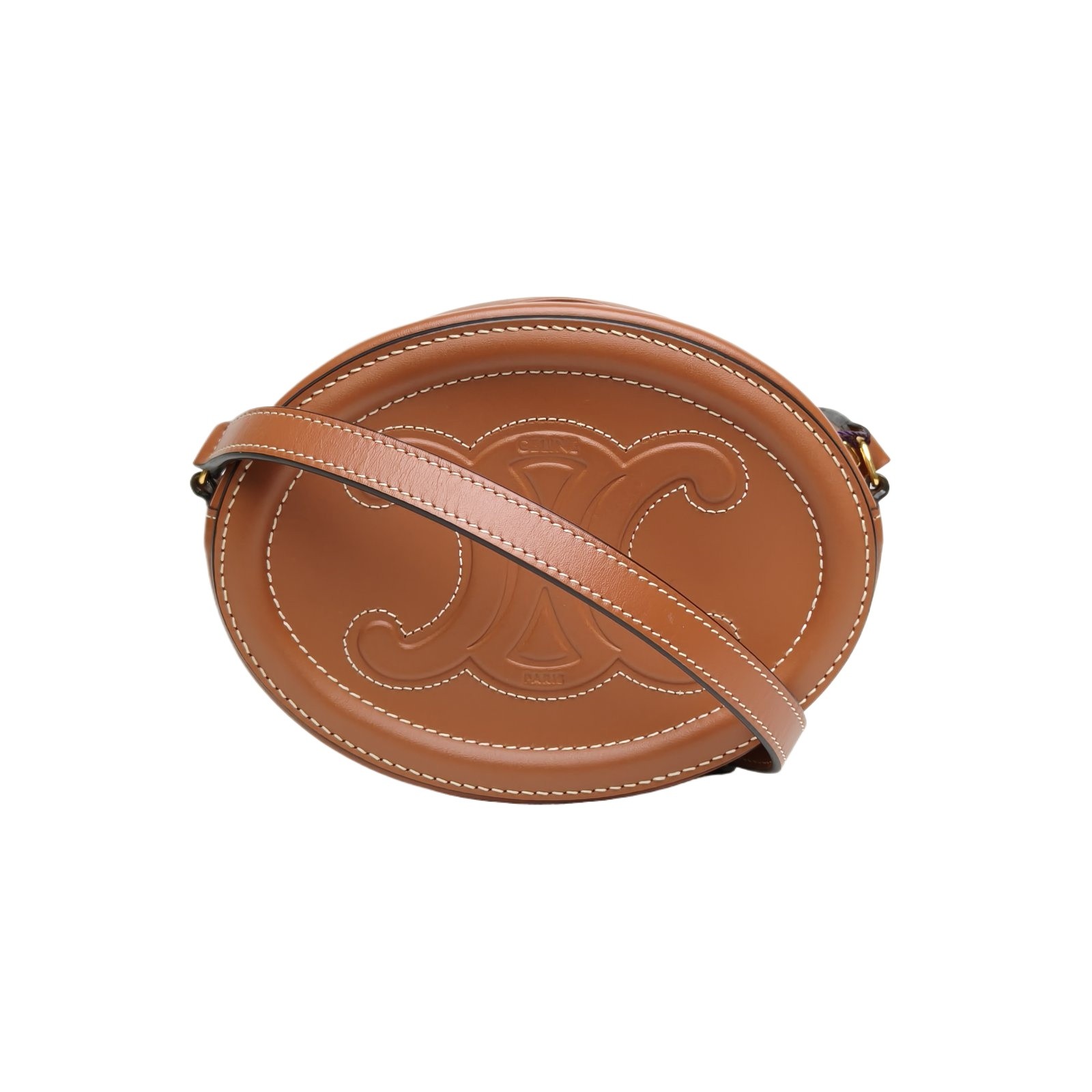 CELINE Mooncake Bag Small 16cm Caramel Calfskin Shoulder Bag