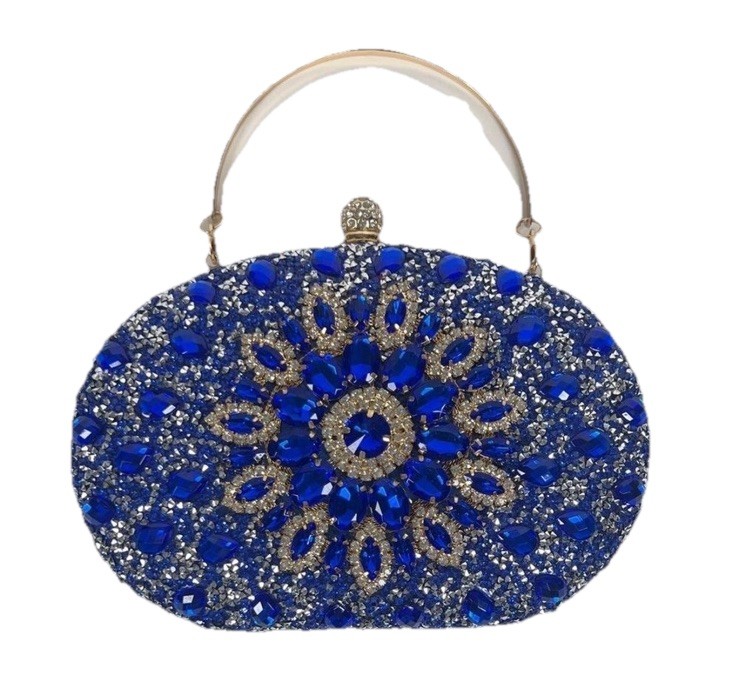 Verano Hill Blue Crystal Rhinestone Clutch Bag Evening Wedding Prom Handbag