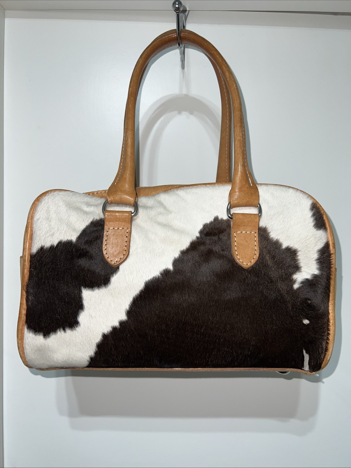 Two Bar West “TRUE WEST Collection” Speedy Leather Cow Hair On Hide Purse
