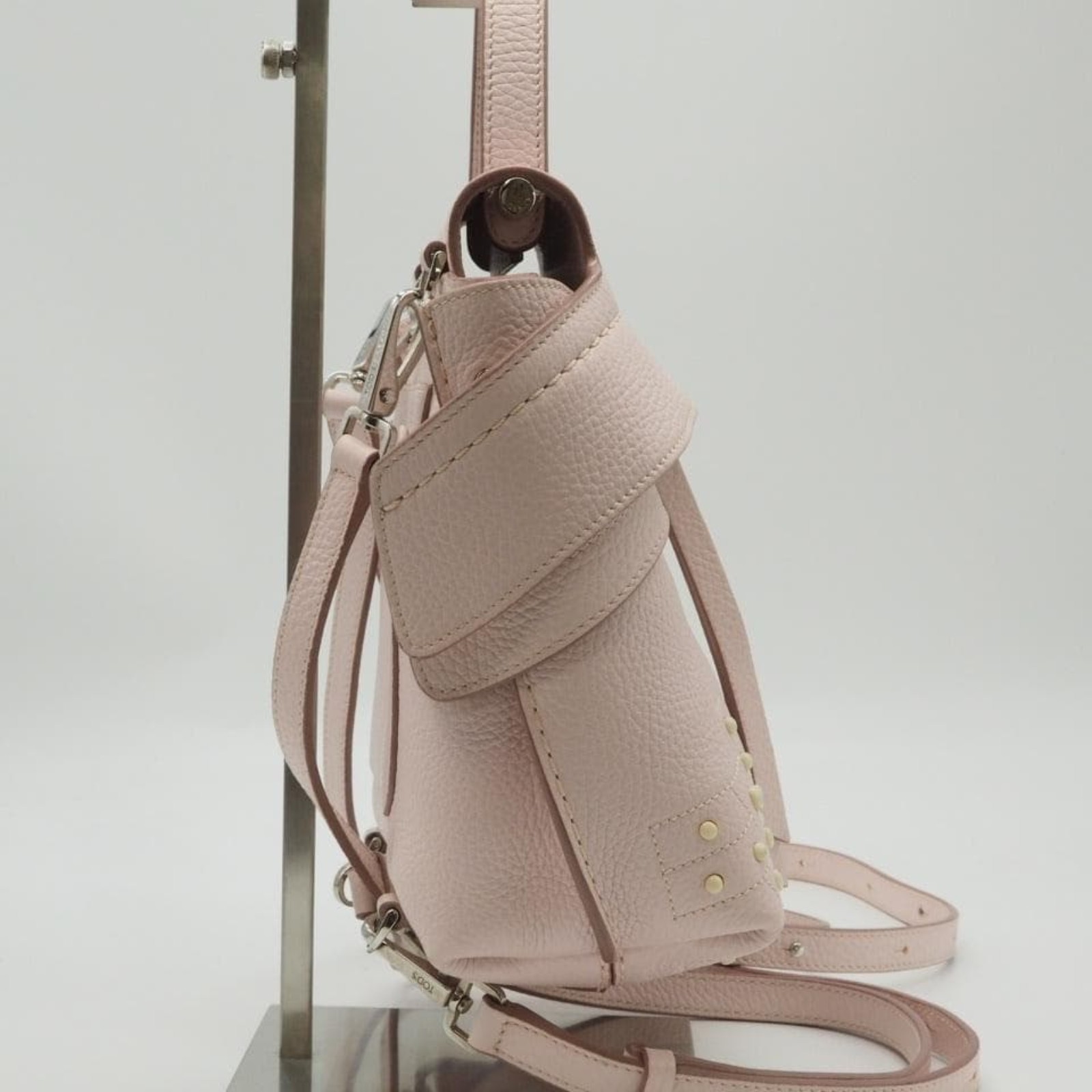 TOD’S Gommini 3Way Leather Backpack Pink Mini Wave Shoulder Bag Crossbody Italy