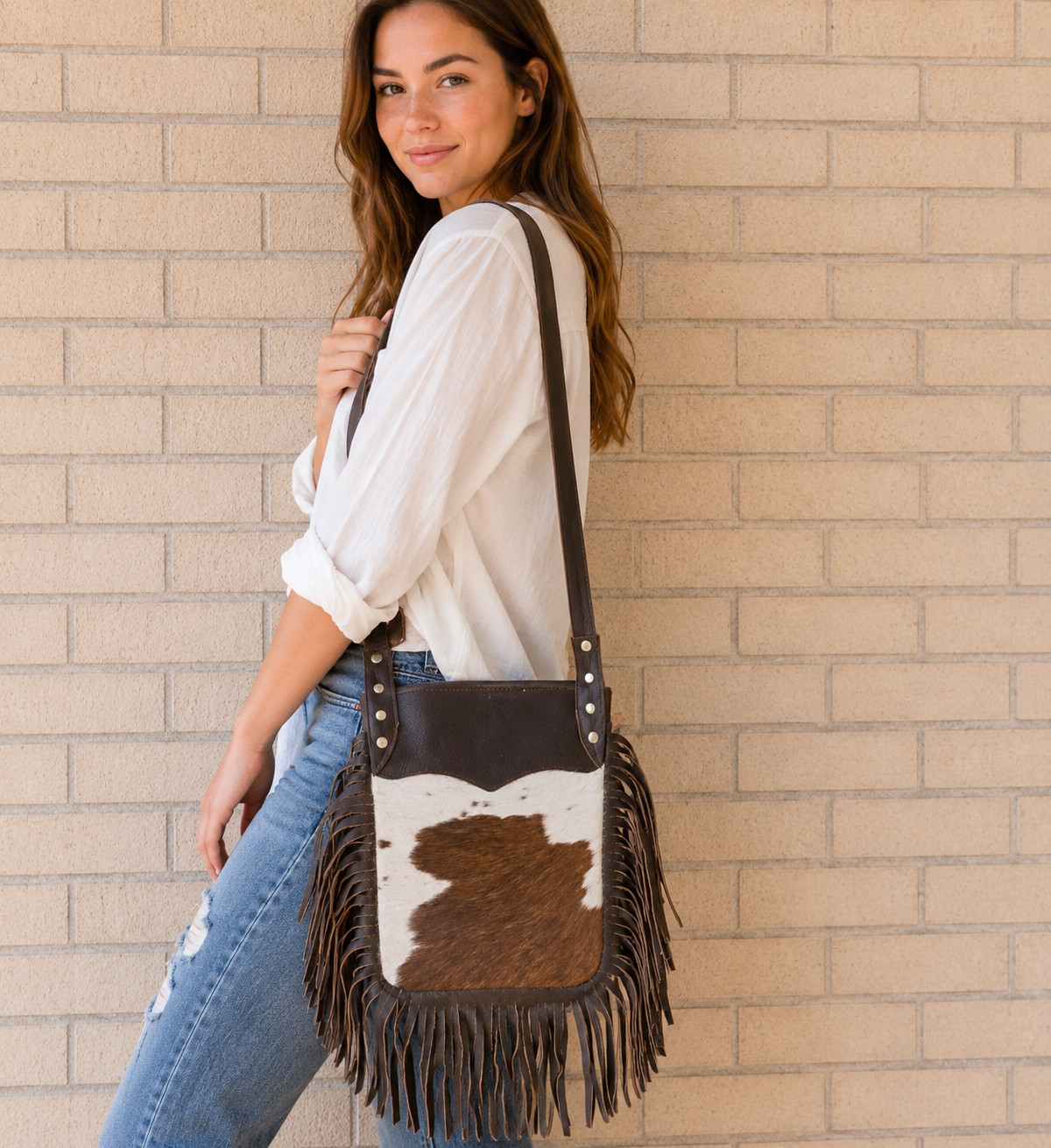 Leather Fringe Bag Western Boho Crossbody Shoulder Purse Cowgirl Tassel Ladies