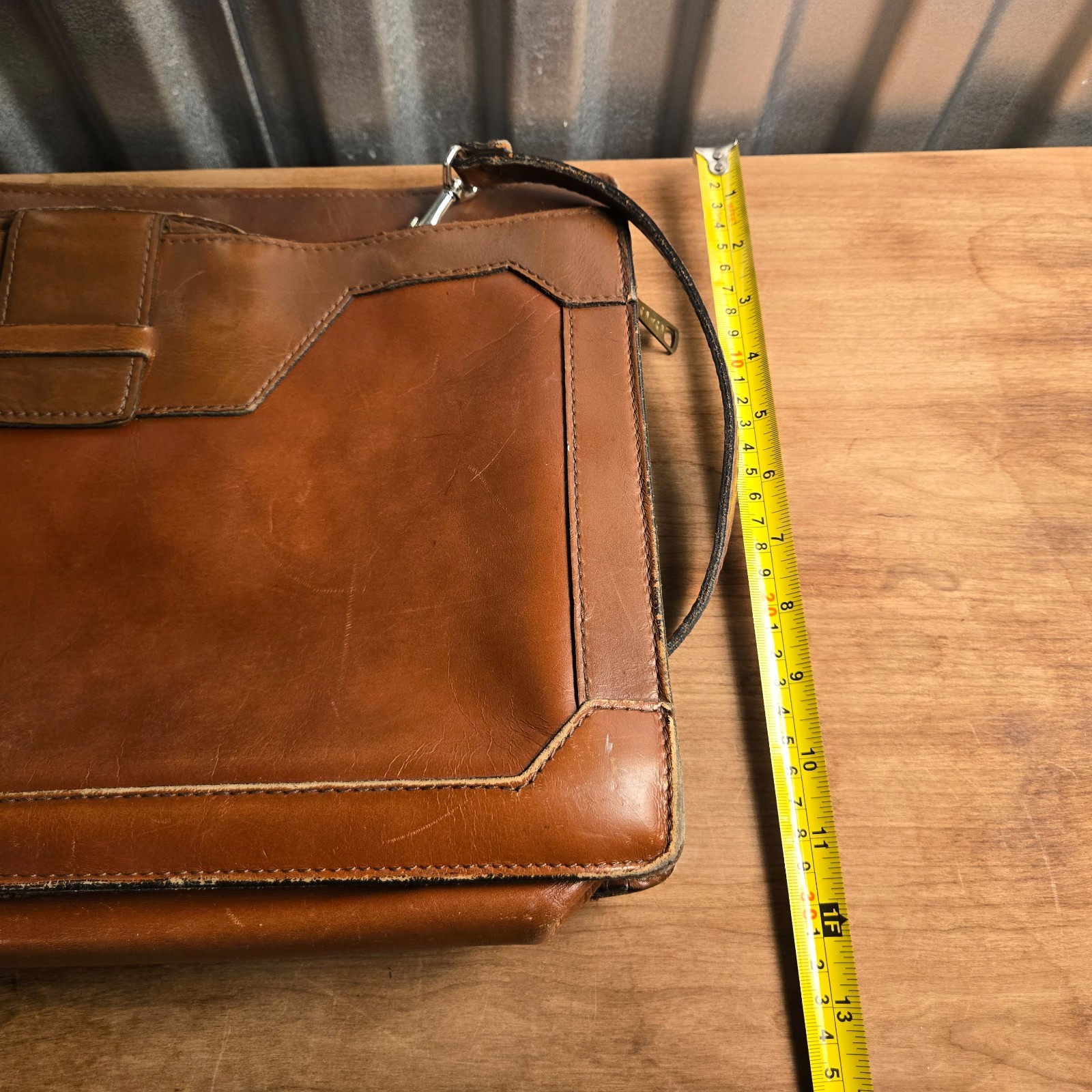 Vintage Red Leather Denise Briefcase Messenger Bag Shoulder Handled