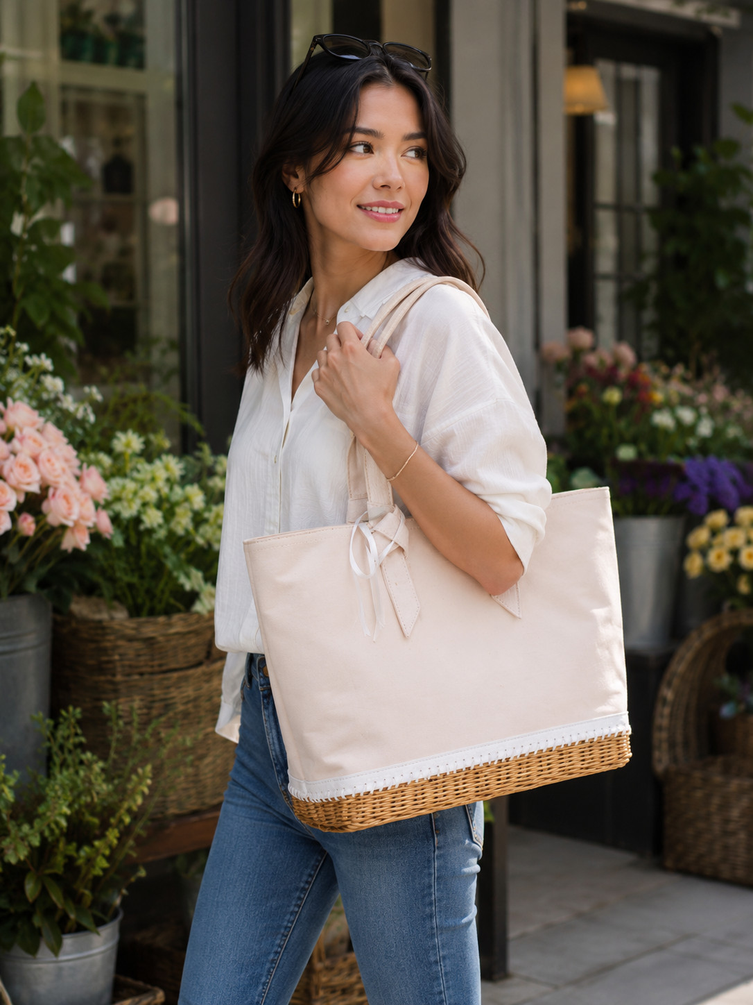 Pamela Munson The Gardener Tote Bag Cream/Brown