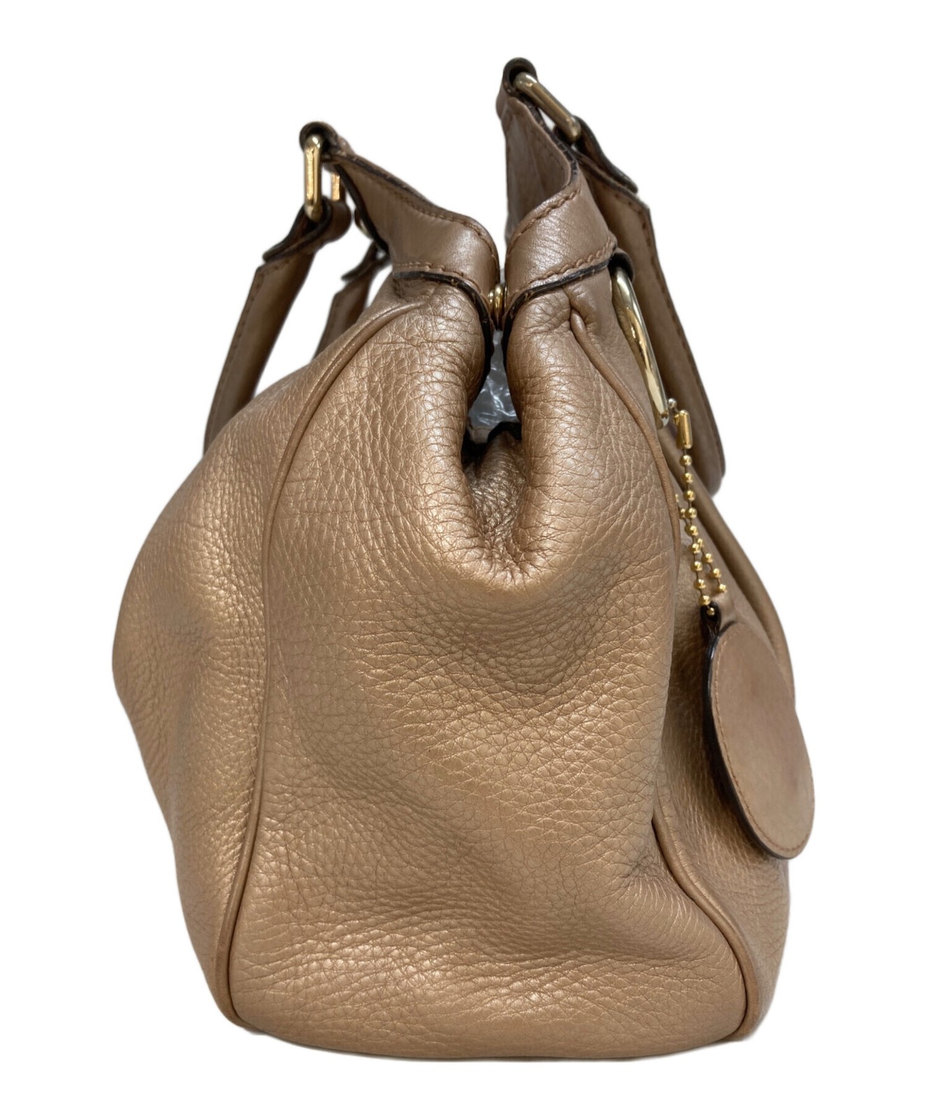 GUCCI Handbag Sukey Leather Beige Authentic From Japan