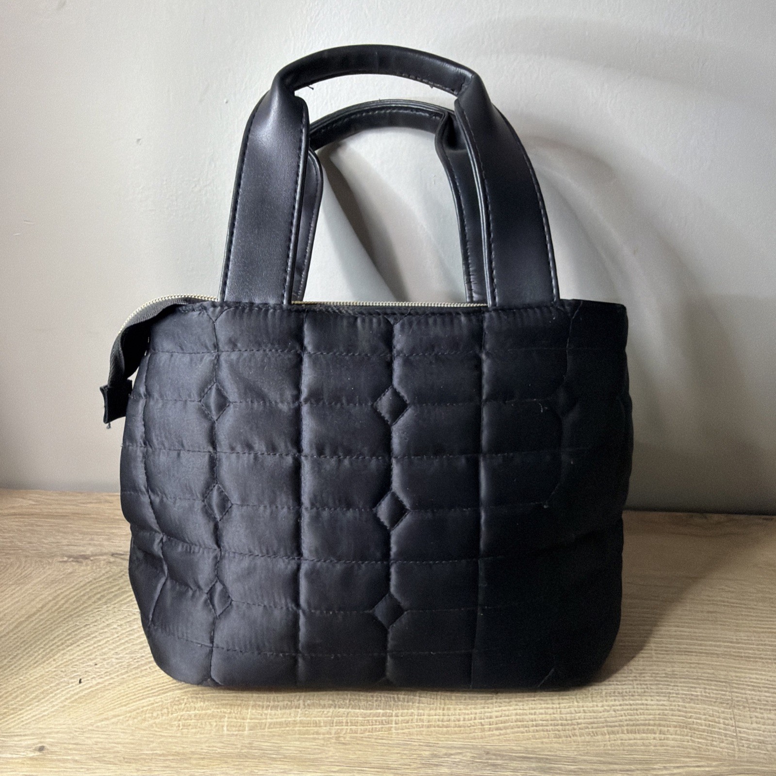 JILL by Jill Stuart Quilted Puffy Bow Mini Tote Bag Handbag Coquette Neutral