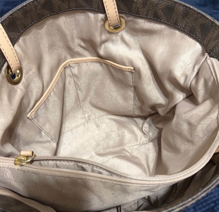 Michael Kors Jet Set Travel Top Zip Signature Monogram Tote Handbag for Women