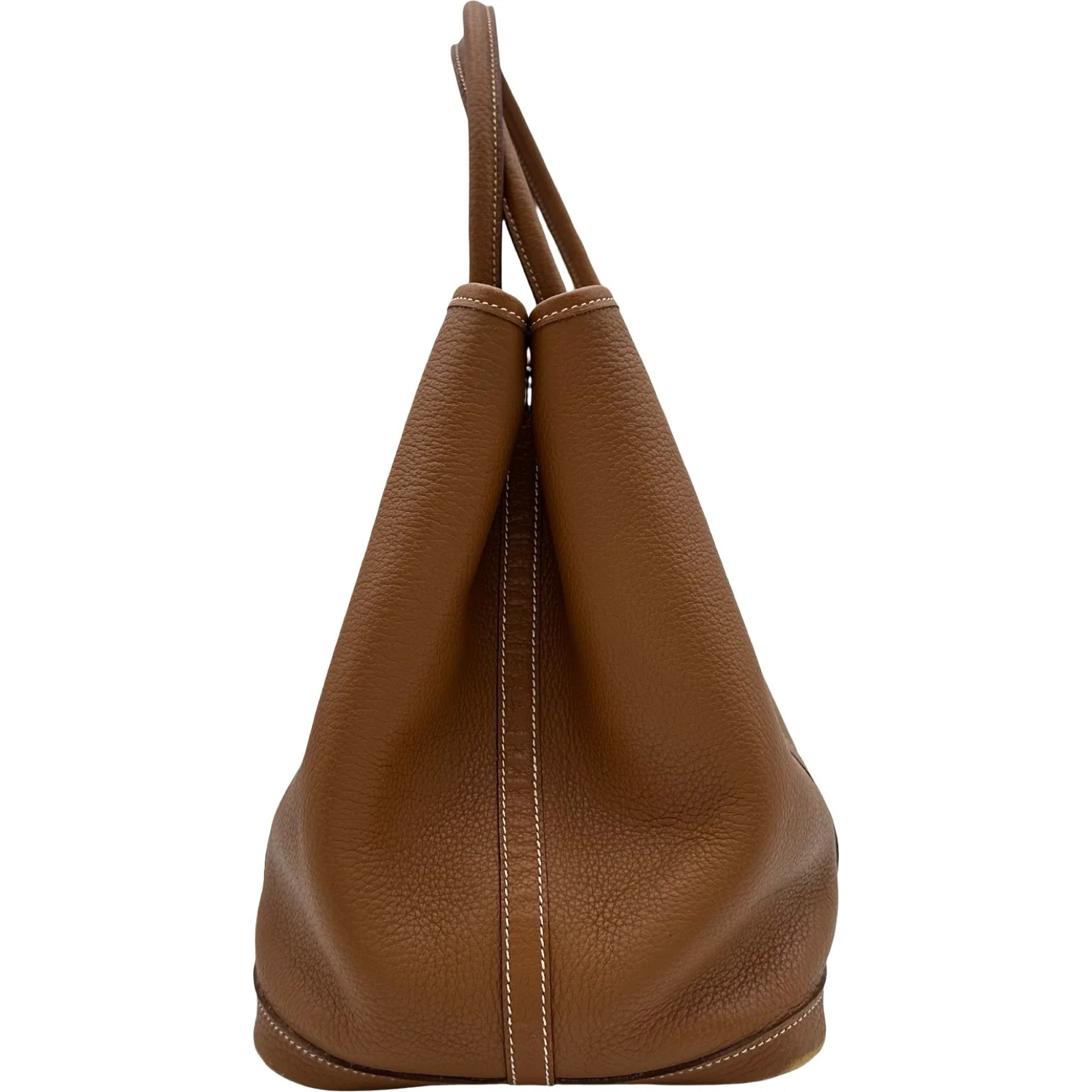 HERMES Garden Party PM Gold Negonda Leather Tote #OKB7911