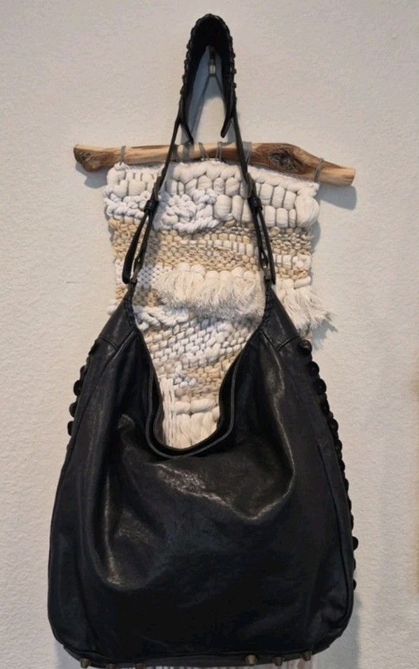 Pour La Victorie Slouchy Studded Lightweight Leather Shoulder Bag