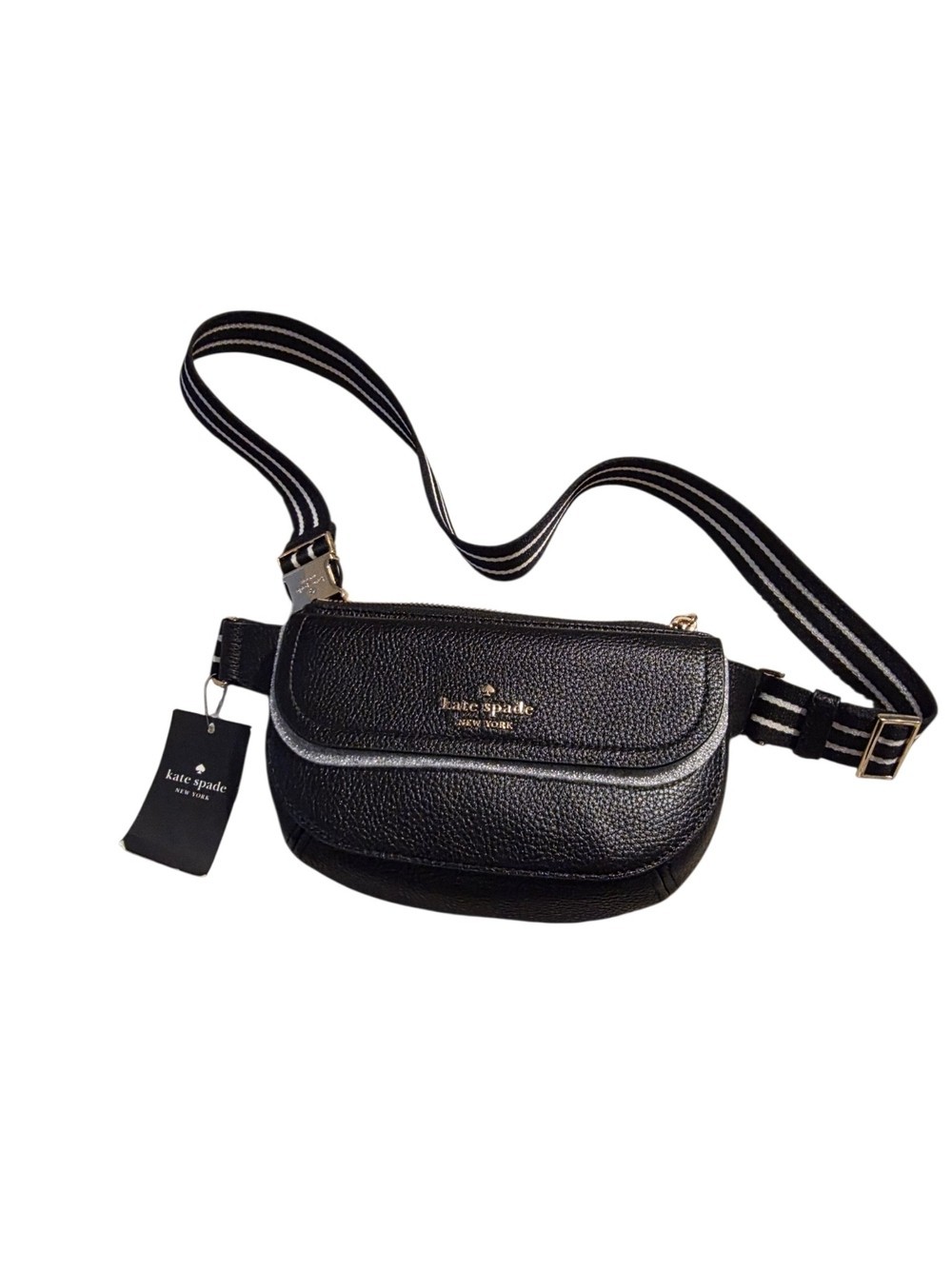 NWT Kate Spade Rosie Pebbled Leather Belt Bag Fanny Pack Crossbody Black KB712