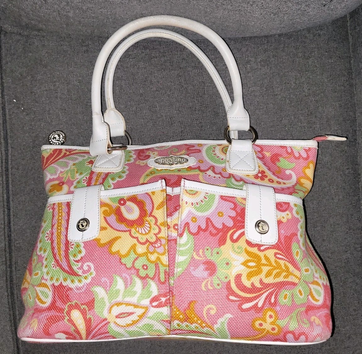 Spartina 449 Large Mystic Daufuskie Island Pink Tote Bag Purse