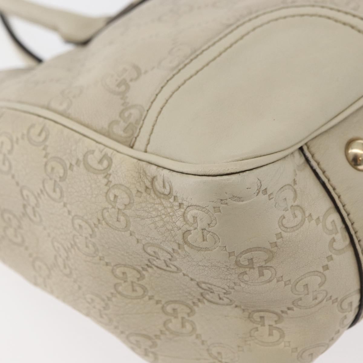 GUCCI GG Canvas Guccissima Princess Bag Leather Ivory Gold 163805 Auth 176193