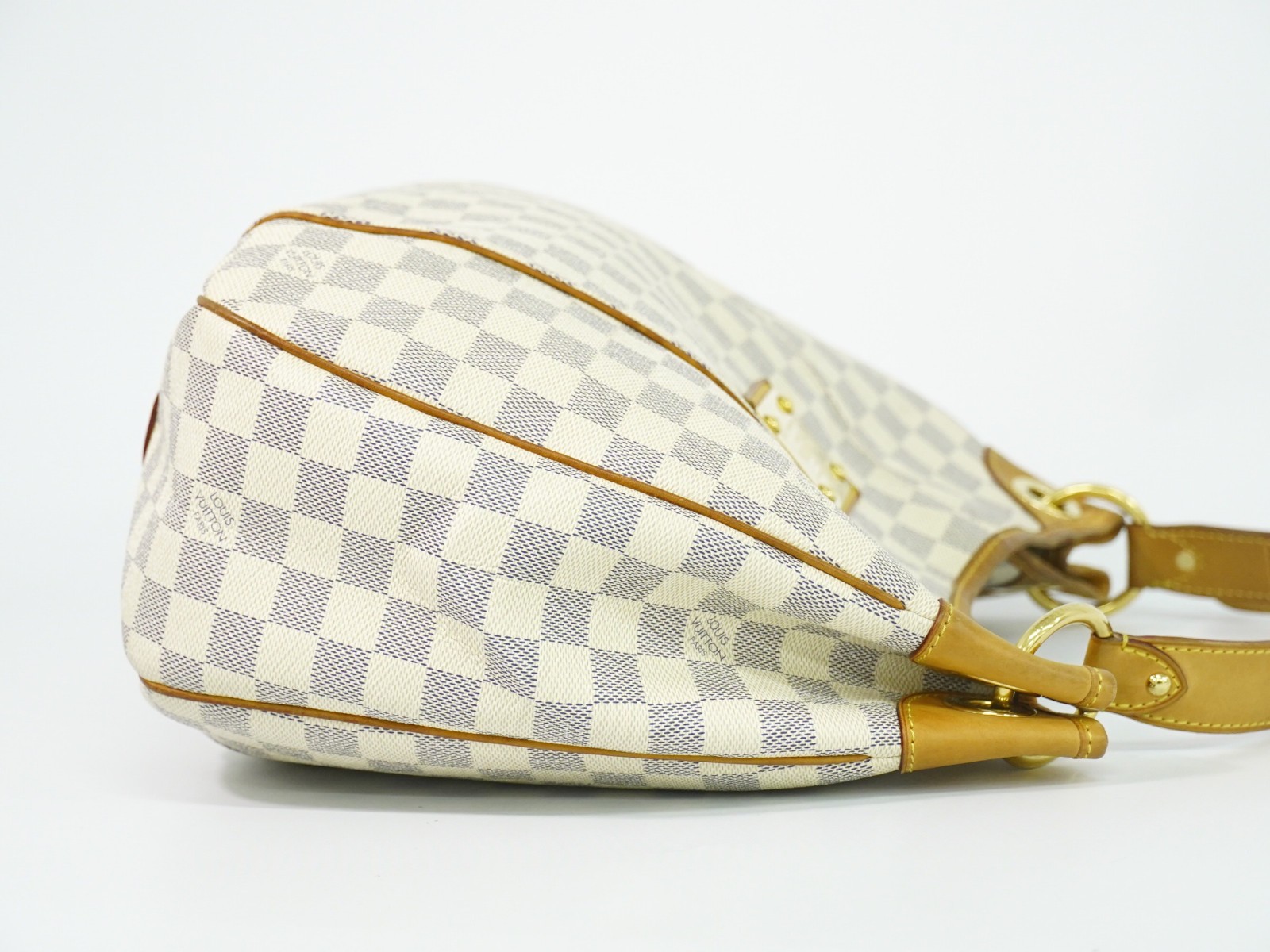Louis Vuitton Galliera PM N55215 Damier Azur Canvas Shoulder Bag White Gray
