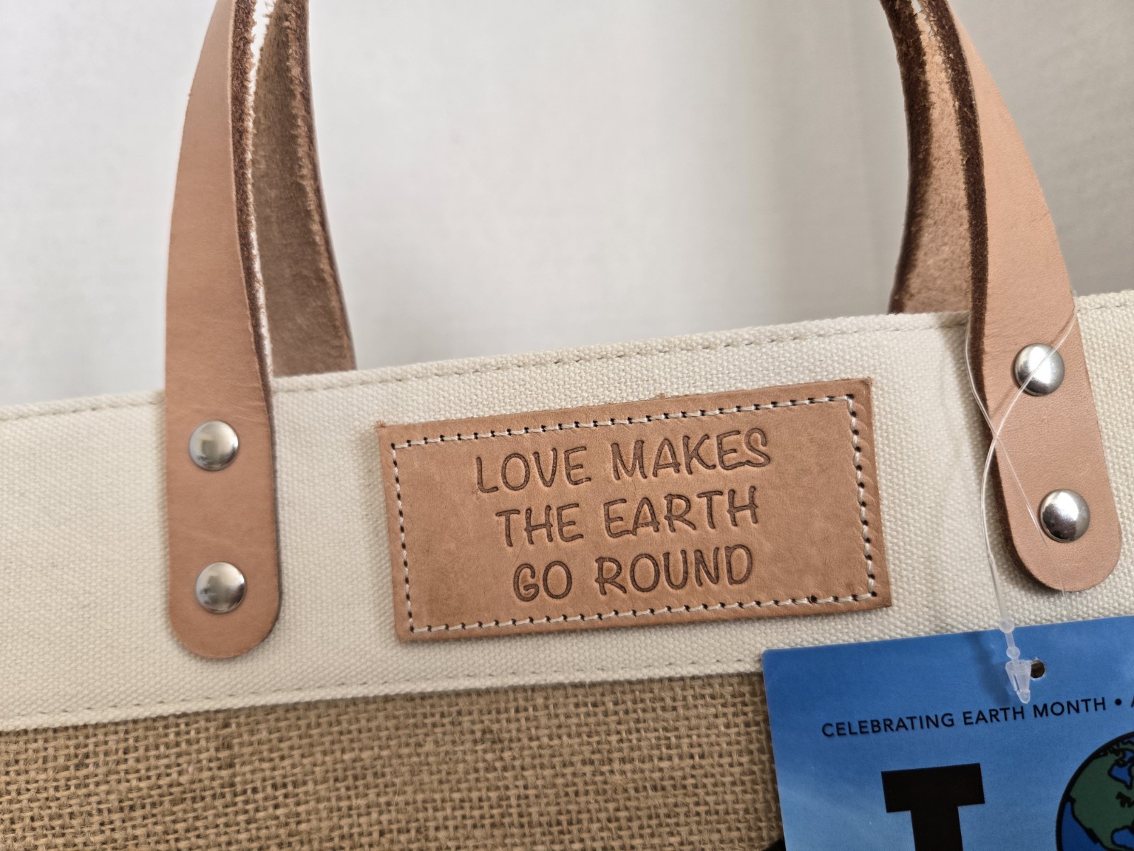 Brighton Love The Earth Day Natural Jute Leather Shopper Tote Bag w/Original Tag