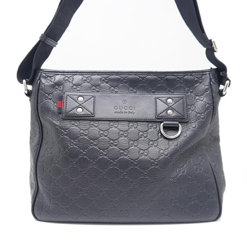 Gucci Guccisima Shoulder Bag Black Mens Used From Japan