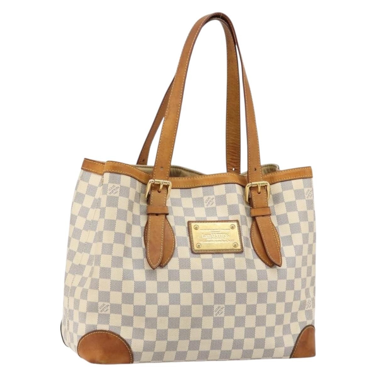LOUIS VUITTON Damier Azur Hampstead MM Tote Bag N51206 LV Auth ep14515