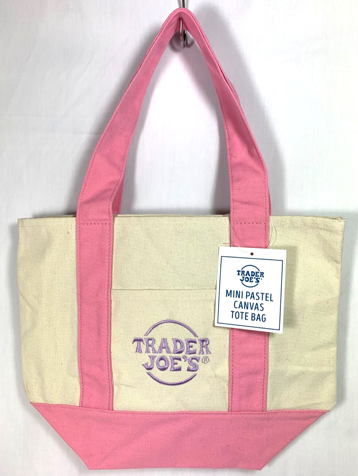 Trader Joe s Mini Canvas Tote Bag Pastel 2025 LIMITED EDITION Choose Color/Set