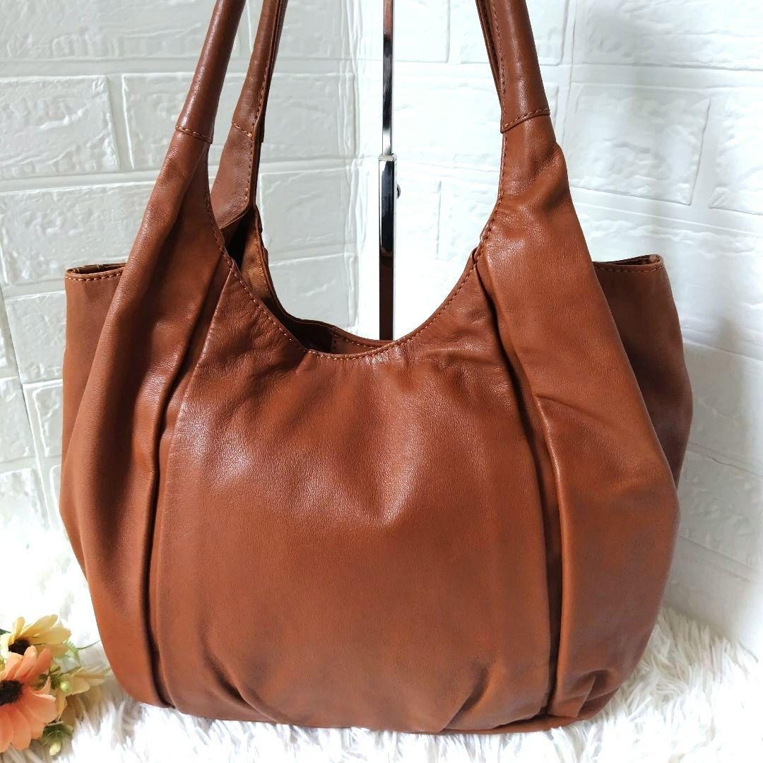 Tsuchiya Kaban Chiffon Loop Tote Bag Leather Camel Womens A4 Used From Japan