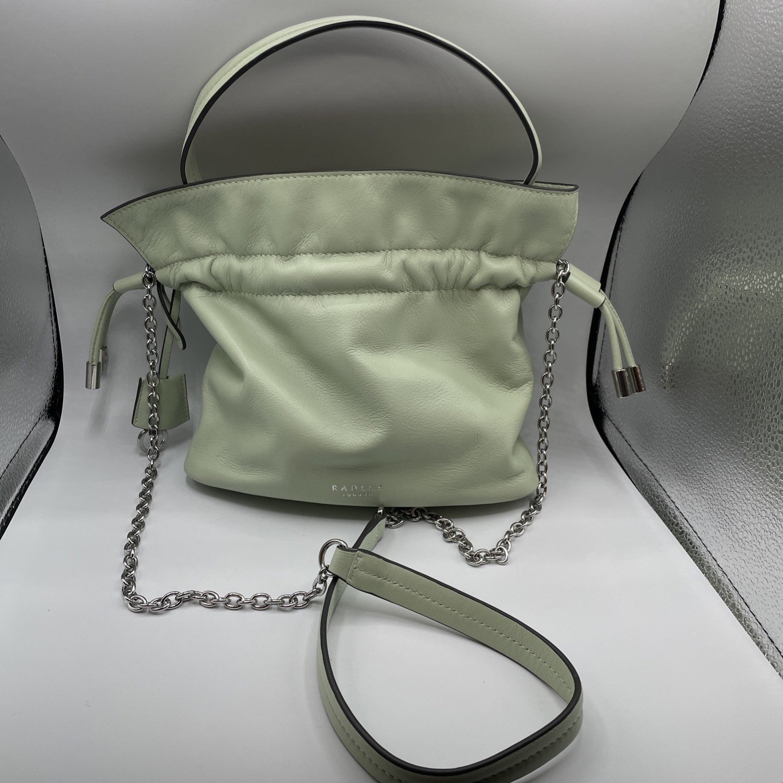 Radley London Celery Green Sunny Rise Mini Drawstring Soft Leather Purse