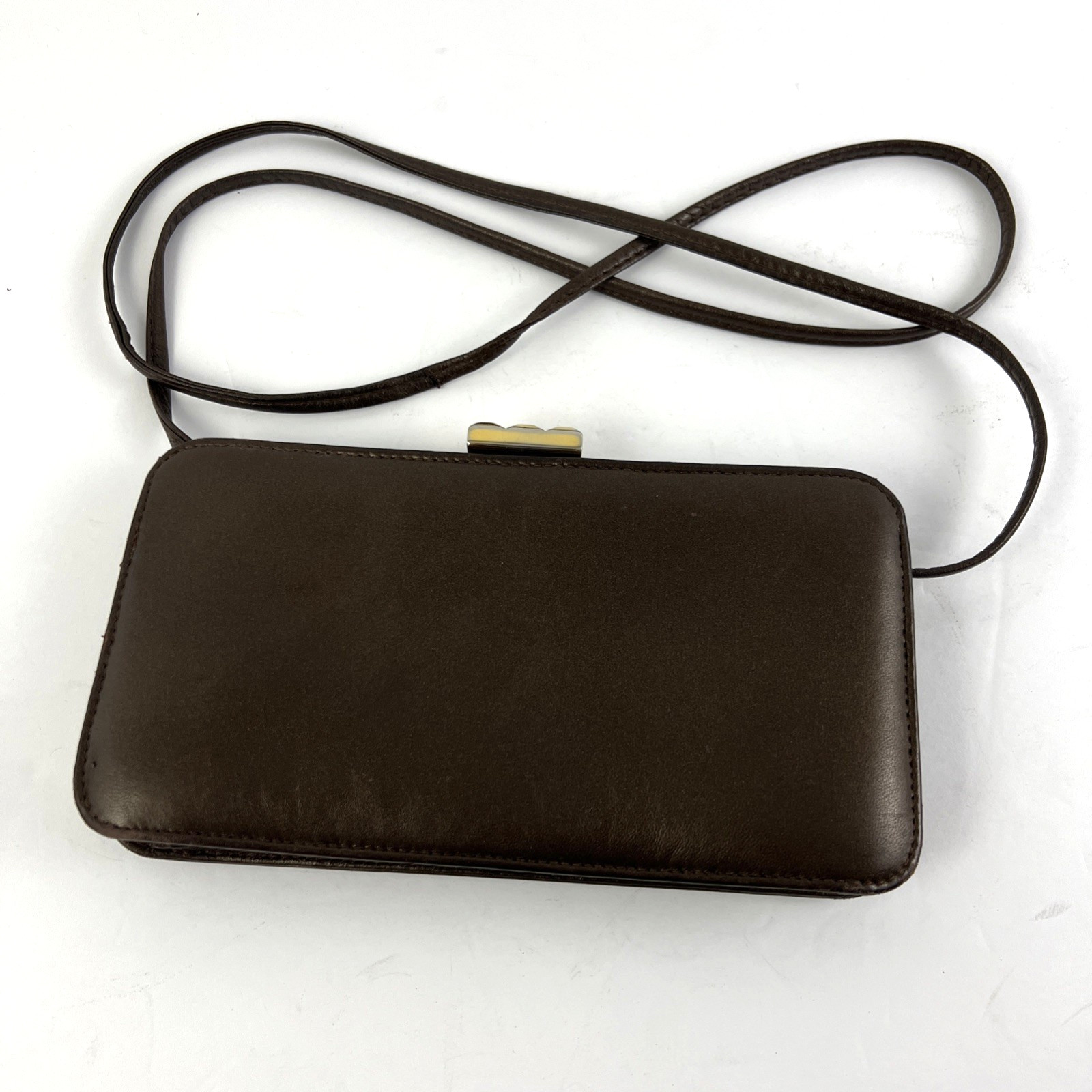 Vintage Susan Gail Brown Leather Crossbody Purse Made in Spain Classic Designer