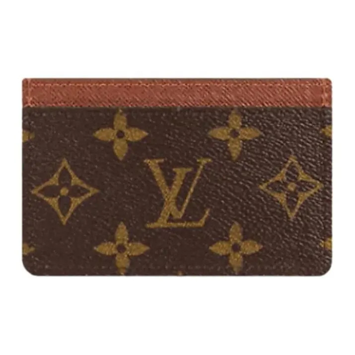 LOUIS VUITTON canvas card holder regular women’s brown 4.3×0.2×2.7 in