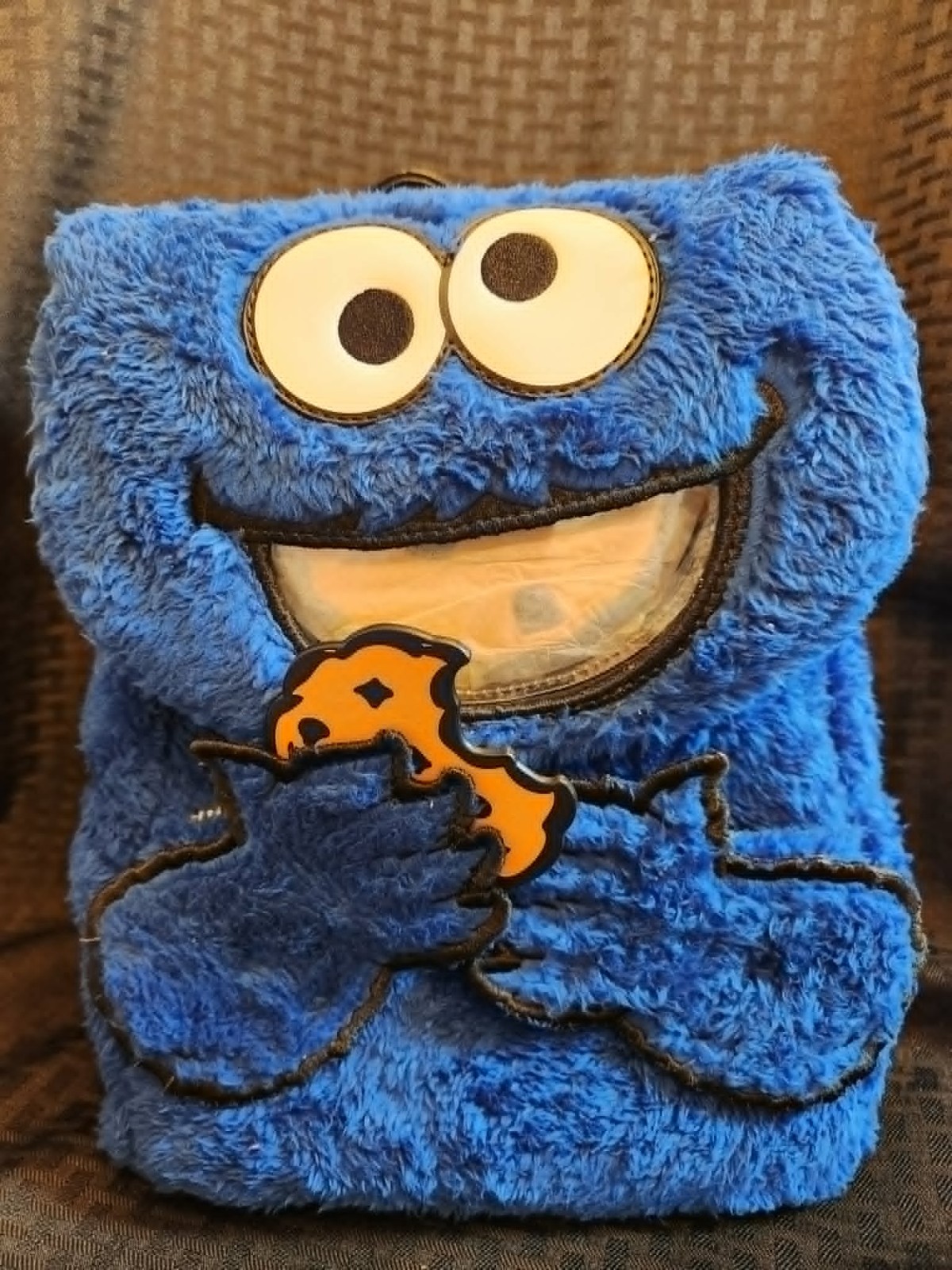Loungefly Sesame Street Cookie Monster Plush Cosplay Mini Backpack With Coin Bag