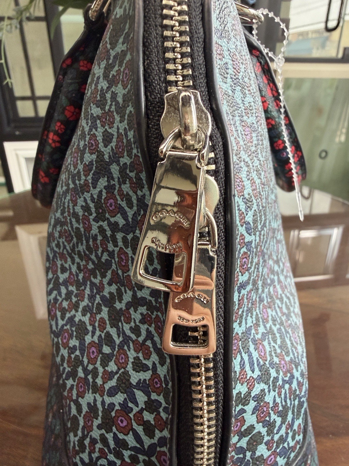 Coach Floral Dome Satchel Top Handle Zip w/ Detachable Crossbody Strap, Med