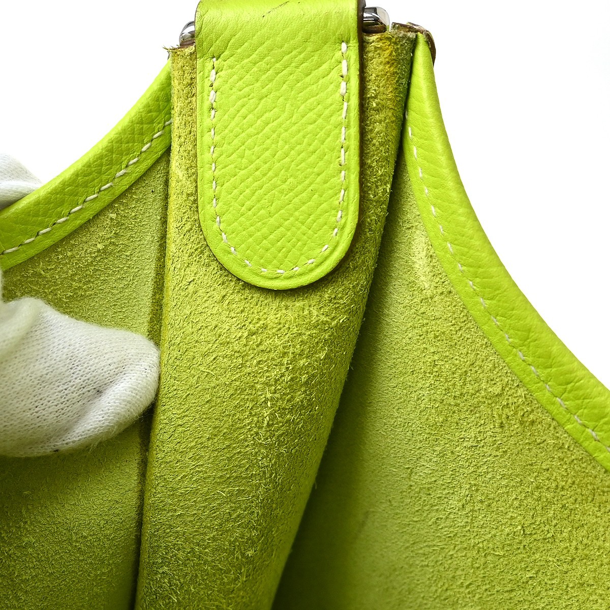 Best07 Hermes Apple Green Taurillon Evelyne 3 29 PM Shoulder Bag BA□O KQ01598