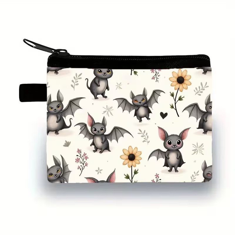 Halloween Goth Dragons & Sunflowers Makeup Bag Double-Sided 4.1″h” x 5.5″w
