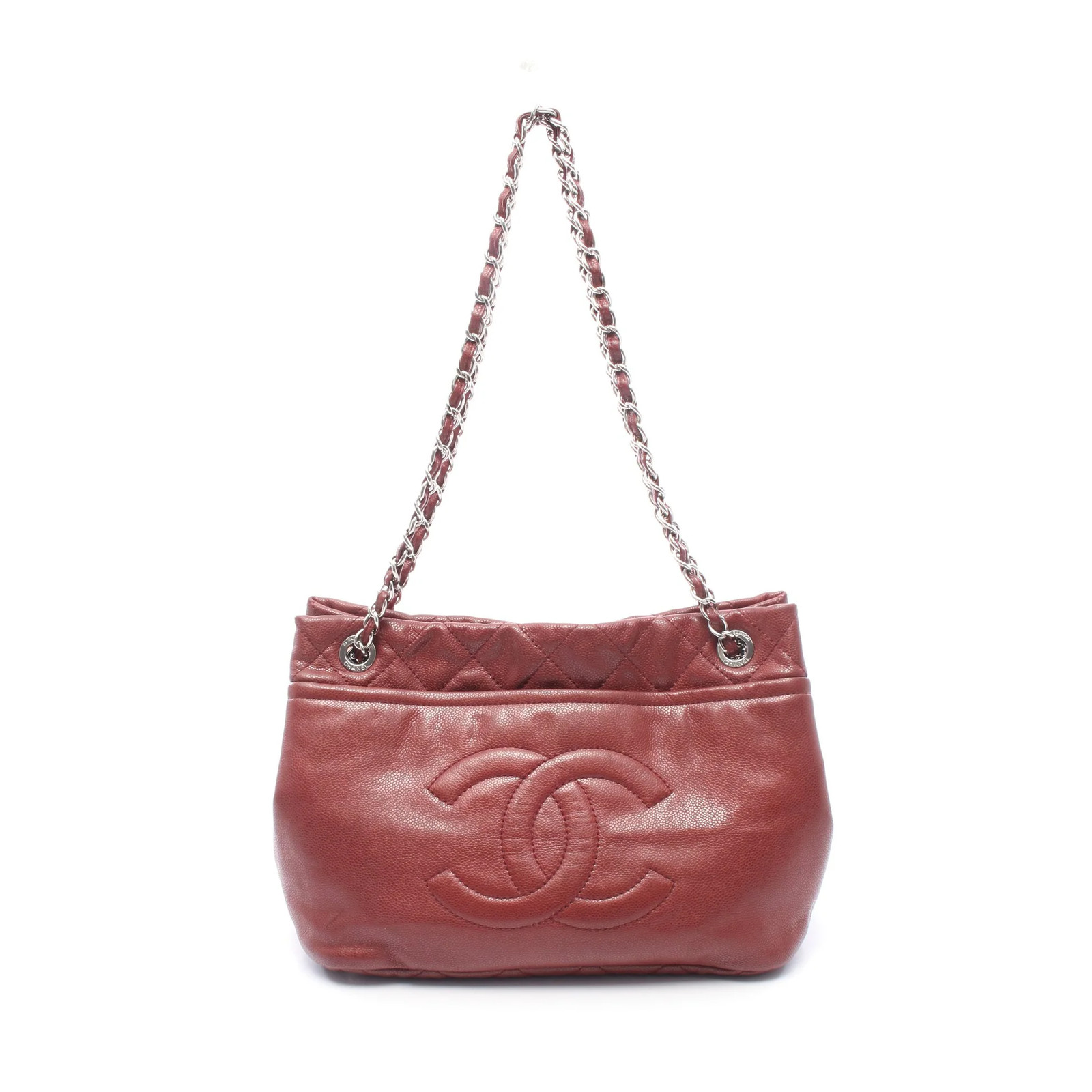 Chanel Matelasse Tote Bag Bordeaux Leather #RCB12113