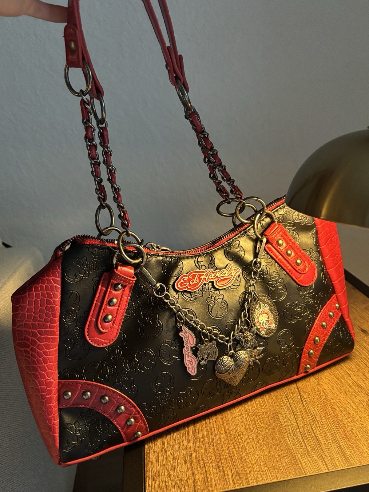 Ed Hardy Skull Tote W Charms NOWT