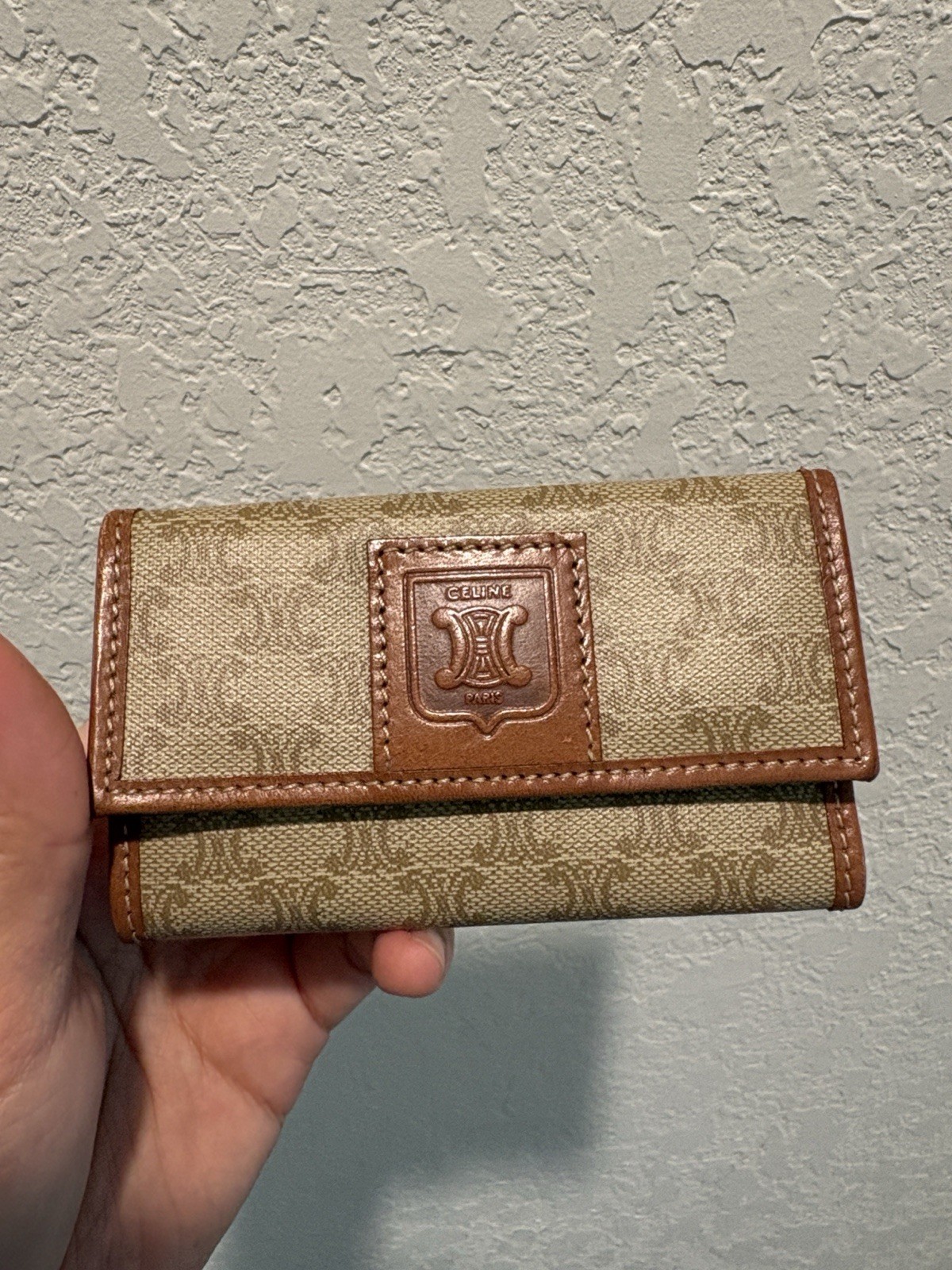 Celine Monogram Canvas Monogram Canvas Leather Triomphe Key Case