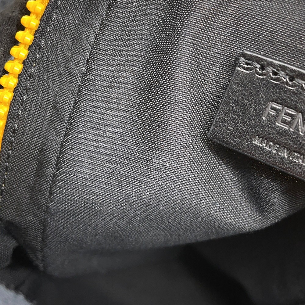 Fendi Phone Holder Baguette Pouch Nylon Leather 7AS056 AG0P Yellow #TZB2037