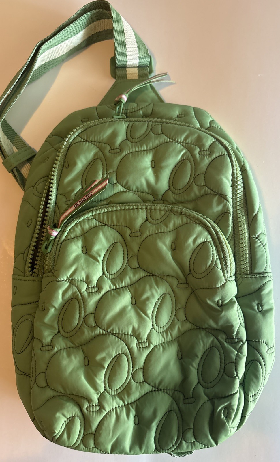 Vera Bradley Original Peanuts Fluorite Green Snoopy Lorman Sling Backpack 2026