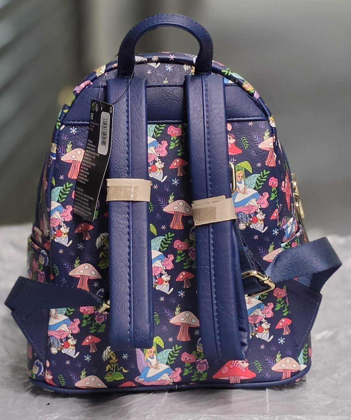 Disney Loungefly Alice in Wonderland Allover Print AOP Mushrooms Mini Backpack