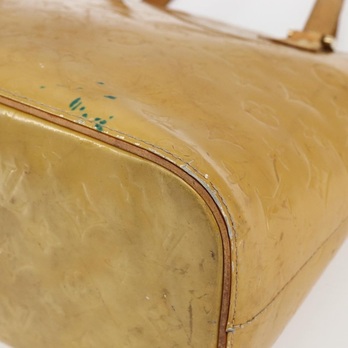 LOUIS VUITTON Monogram Vernis Houston Hand Bag Beige M91004 LV Auth ka2099