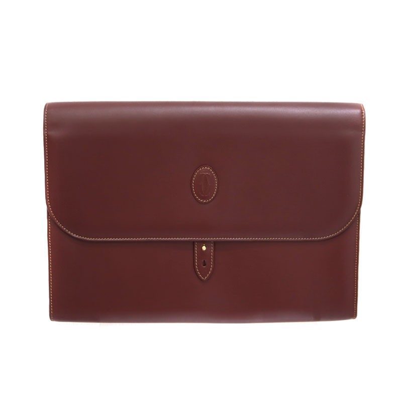 Cartier Clutch Bag L1000030 Leather Bordeaux Women’s #KNB1777