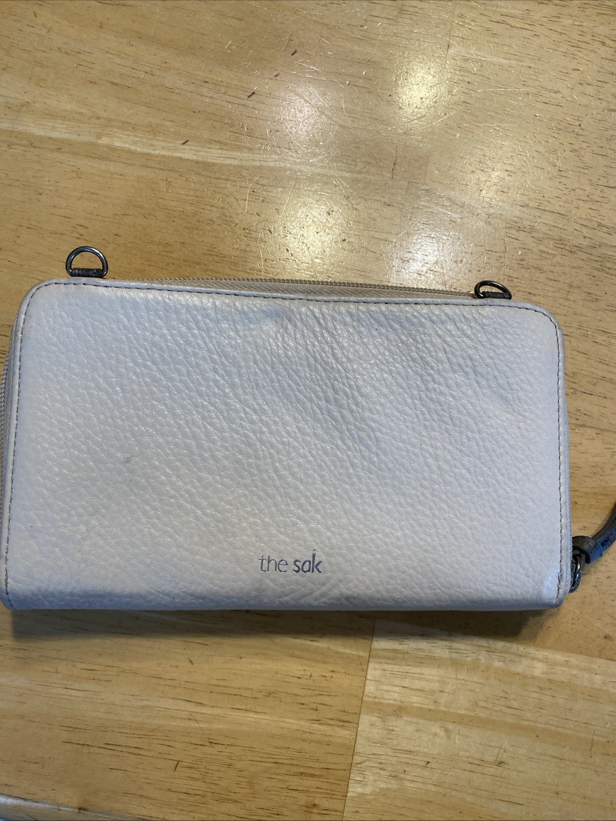 THE SAK Leather Purse Zip Around Wallet Tricolor Woven No Strap See Photo Read