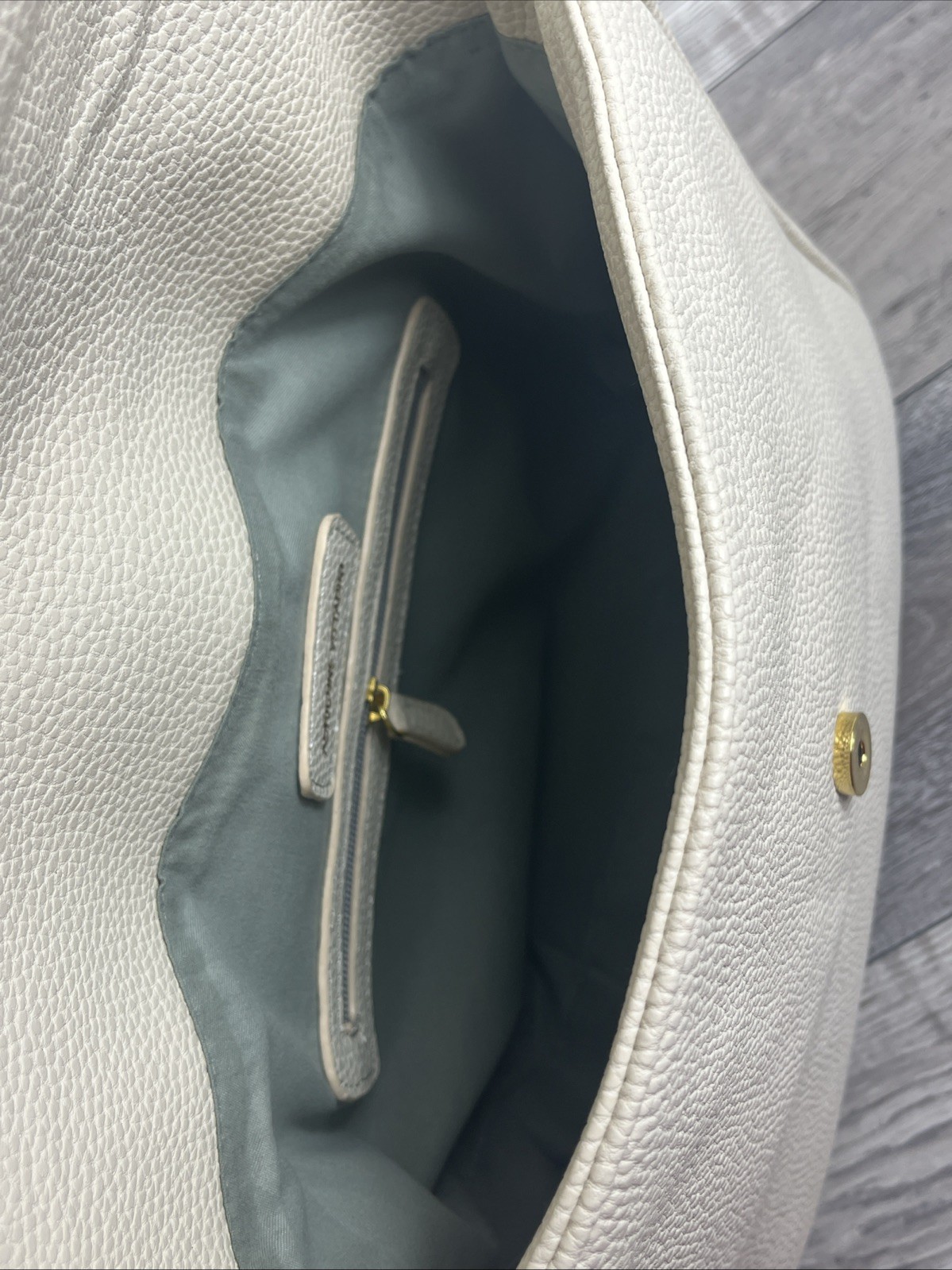 Adrienne Vittadini Crossbody The Pebble Collection Large Flap Ivory NEW W/Tags