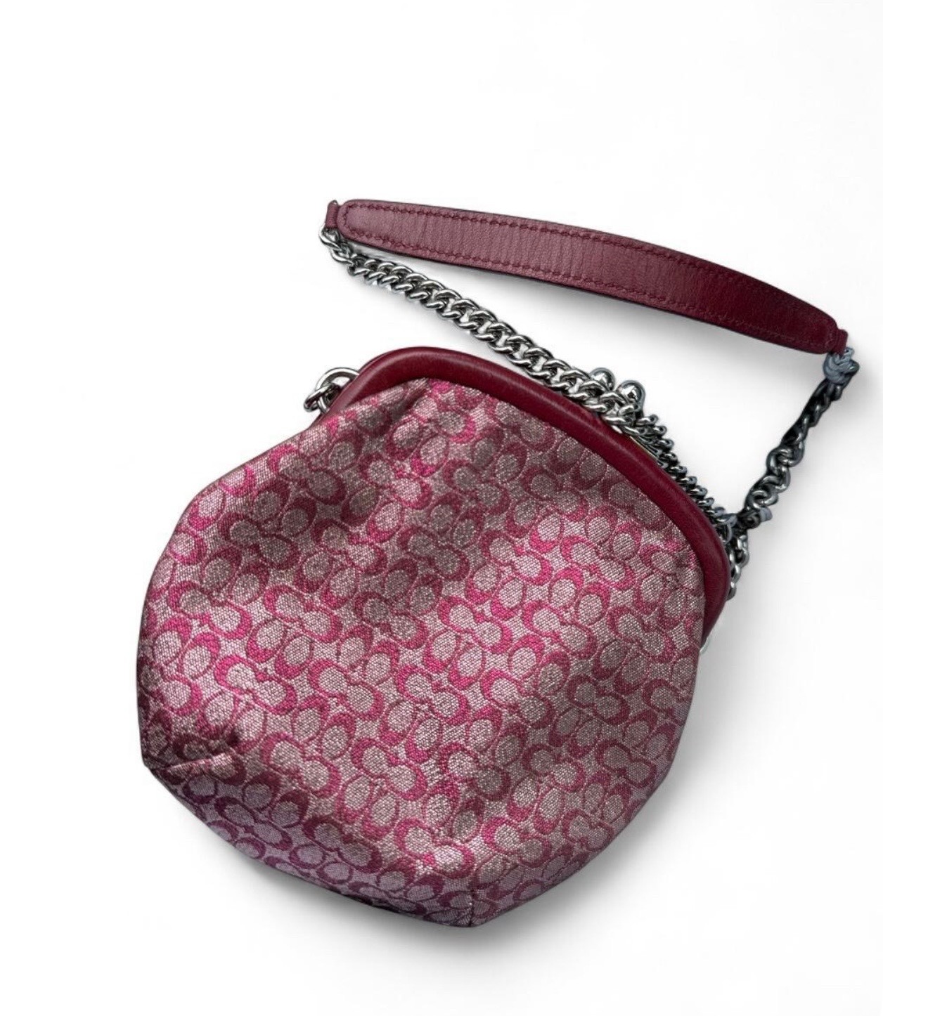 Coach Vintage Y2K Signature Pink Kisslock Bag