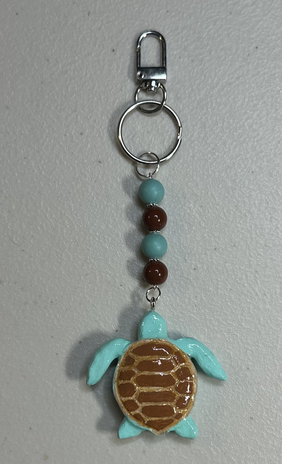 New Artisan Handbag Jewelry Beaded SEA TURTLE Beach Bag Purse Charm Keychain