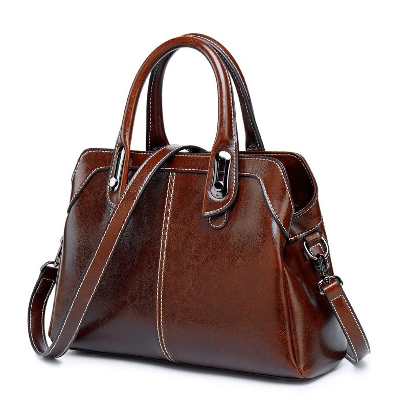 Women’s Genuine Leather Top Handle Satchel Shoulder Crossbody Tote Handbag Purse