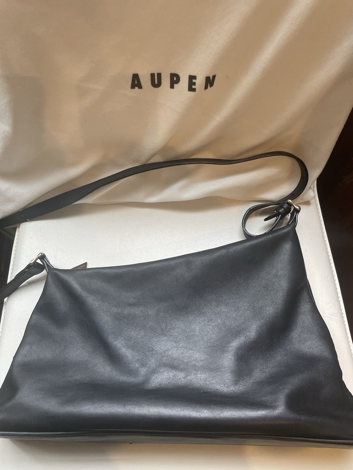 AUPEN Lover Top Zip Bag In Black Orig. $390