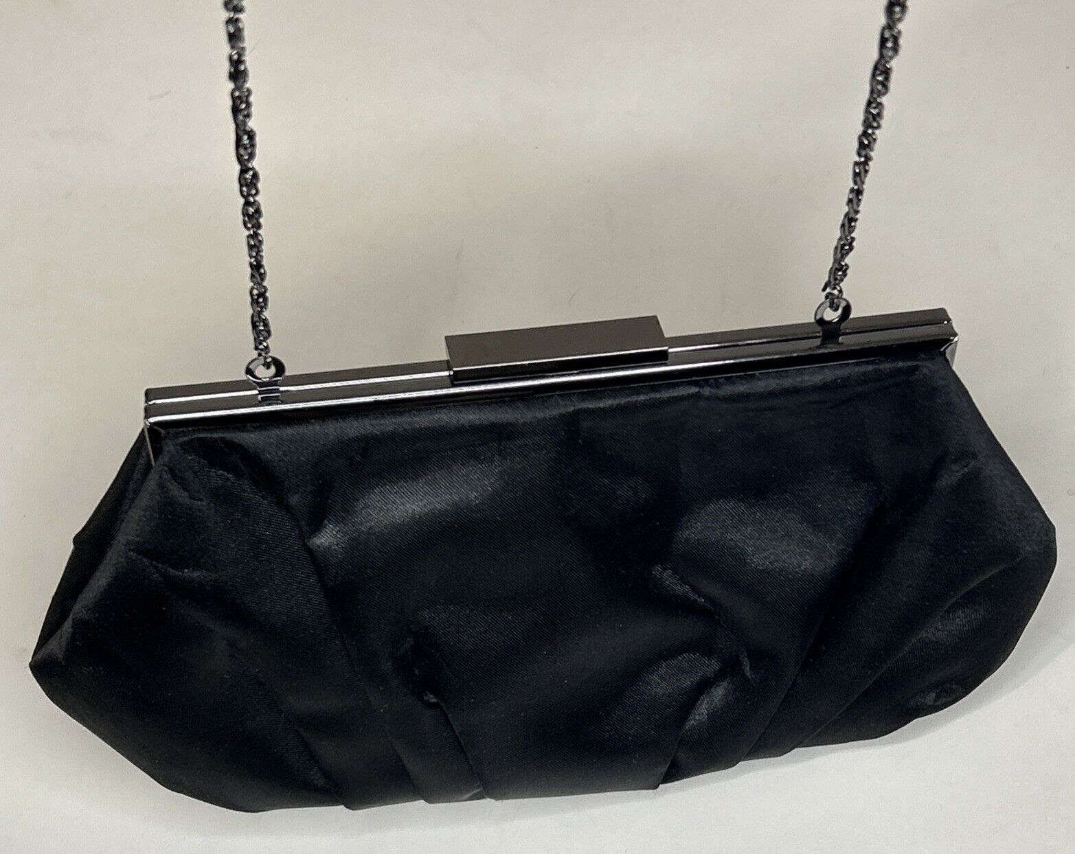 Designer LULU TOWNSEND Black Handbag Purse w/ Modern Closure Box Style